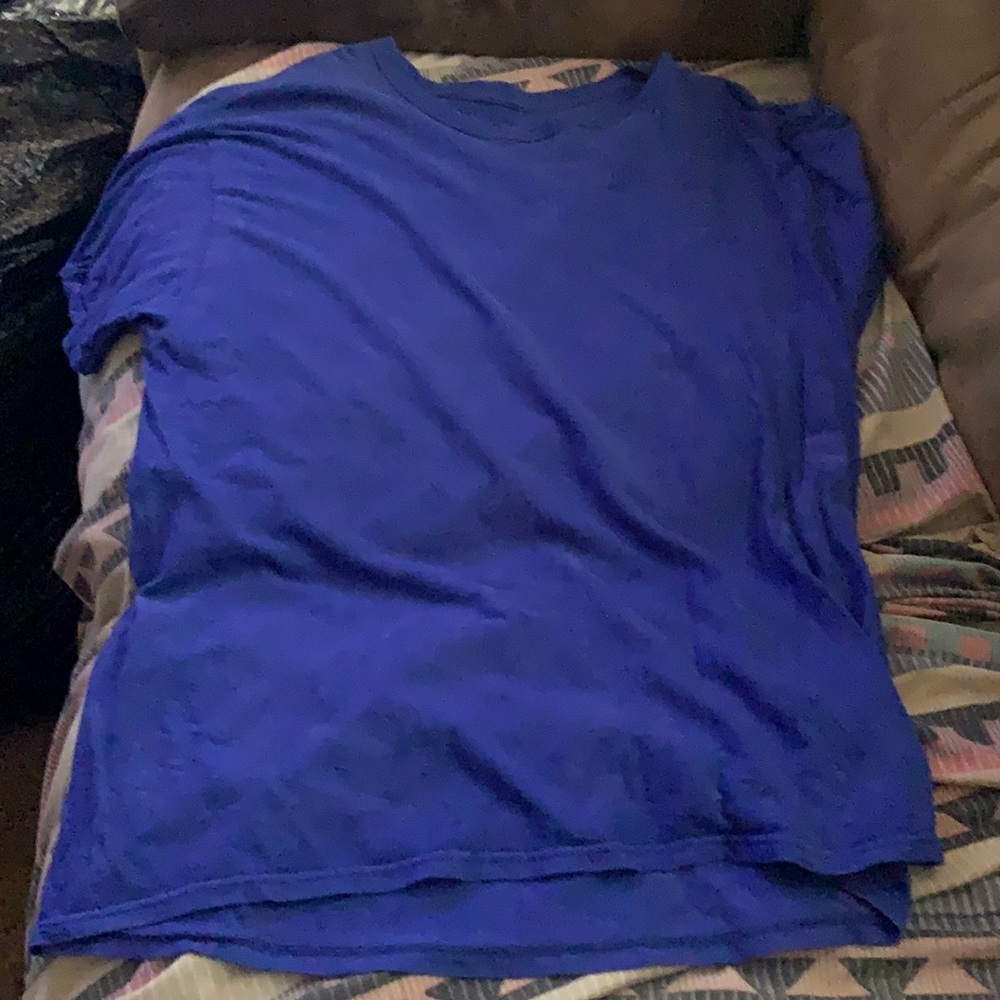 Blue fruit of the loom shirt